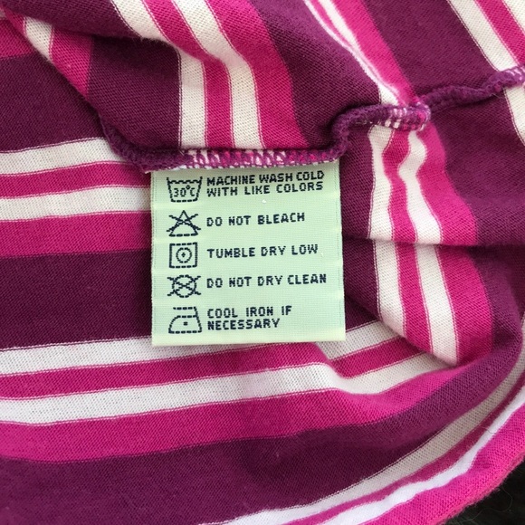 Union Bay Pink Purple White Striped v-Neck & Back Shirt Top 3/4 Sleeves Jrs XL - Picture 8 of 9